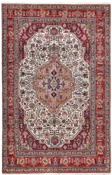 Persian Tabriz Rug ~2000, Geometric Design