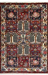 Persian Tribal Bakhtiari Rug ~New, Garden Design Red