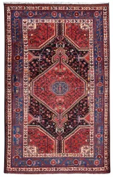 Persian Tribal Hamadan Rug ~1981, Geometric Design