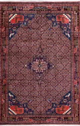 Persian Tribal Hamadan Rug ~1989, Geometric Design