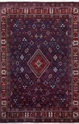 Persian Tribal Joshaqan Rug ~1970, Geometric Design