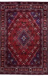 Persian Tribal Joshaqan Rug ~1979, Geometric Design