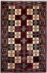 Persian Tribal Lori Rug ~1991, Geometric Design