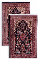 Twin Persian Hamadan Rug ~1965, Tree of Life Design