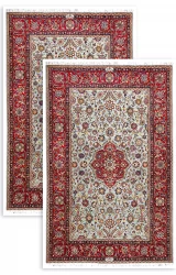 Twin Persian Kashan Rug ~2000, Shah Abbasi Design