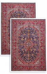 Twin Persian Kashan Rugs ~1985, Floral Design
