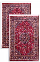 Twin Persian Mashad Rug ~1990, Floral Design Paeer