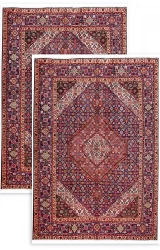 Twin Persian Tabriz Rugs ~1990, Geometric Design