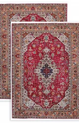 vintage-persian-twin-rugs-originated-from-tabriz-geometric-design-1990